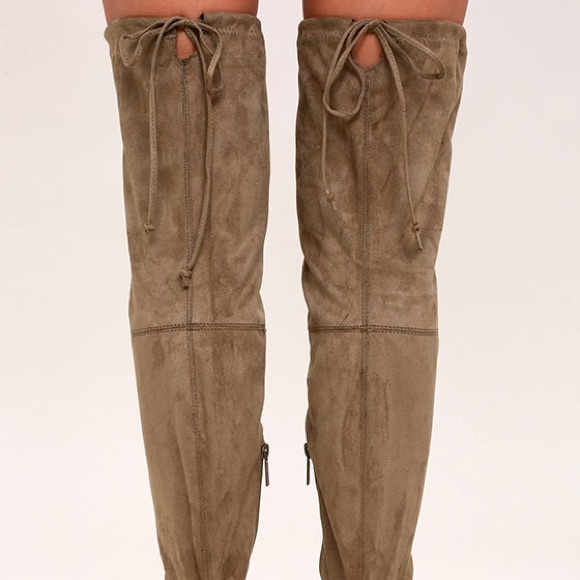 Taupe faux suede over the knee boots size 8.5 (US) - Picture 5 of 5